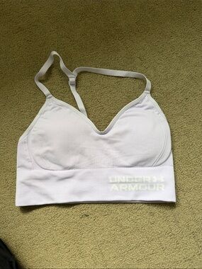 Under Armour Light Pink Adjustable-Strap Seamless Sports Bra